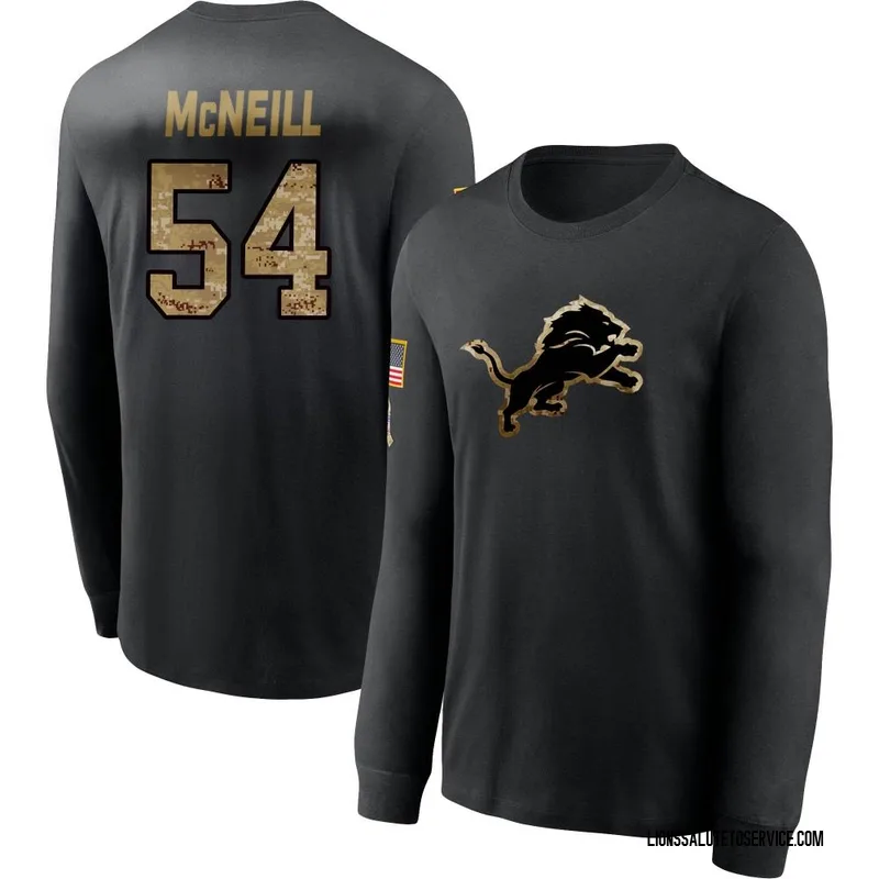 Alim McNeill Detroit Lions Men's Black Backer Long Sleeve T-Shirt 