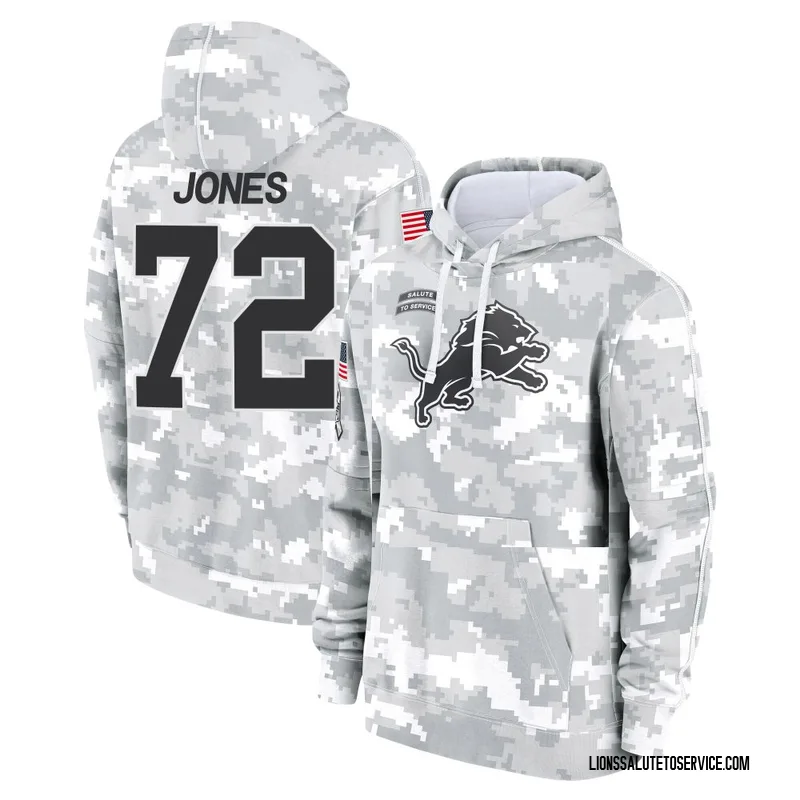 Men's Jamarco Jones Detroit Lions Camo Arctic 2024 Salute to Service Club Fleece Pullover Hoodie