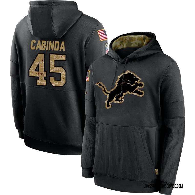 Jason Cabinda Detroit Lions Men's Black Name & Number Logo T-Shirt 