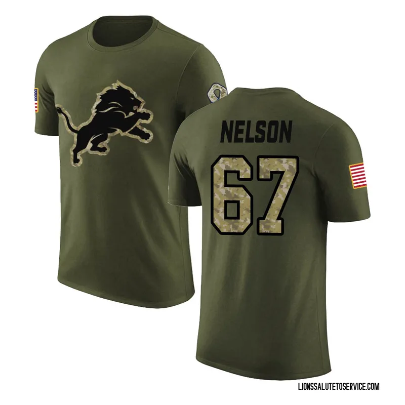 Men's Matt Nelson Detroit Lions No.67 Limited 2021 Salute To Service Jersey  - Olive