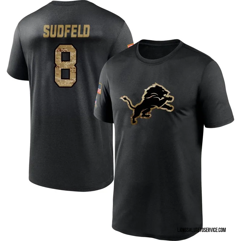 Men's Nate Sudfeld Detroit Lions Black 2020 Salute To Service Performance T-Shirt