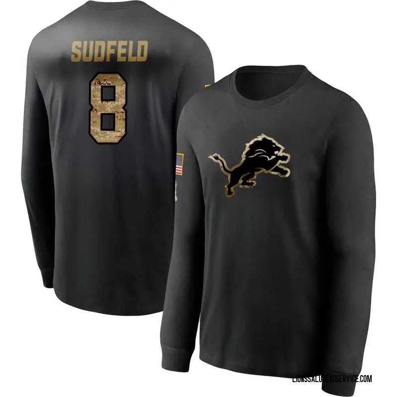 Men's Nate Sudfeld Detroit Lions Black 2020 Salute To Service Sideline Performance Long Sleeve T-Shirt